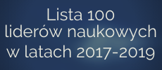 Baner przekierowujący na stronę z listą 100 liderów naukowych w latach 2017-2019