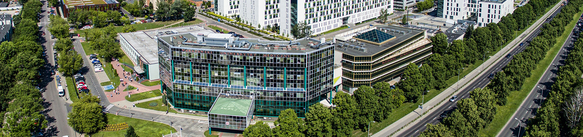 Widok z drona na Kampus Banacha