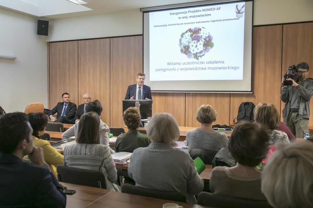 Inauguracja projektu NOMED-AF w województwie mazowieckim oraz szkolenie "Nieinwazyjny monitoring we wczesnym wykrywaniu migotania przedsionków"