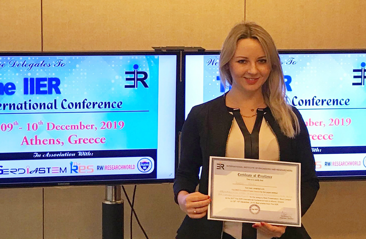 MUW Doctoral Student Awarded at the 2019 IIER 767th International Conference on Natural Science and Environment 