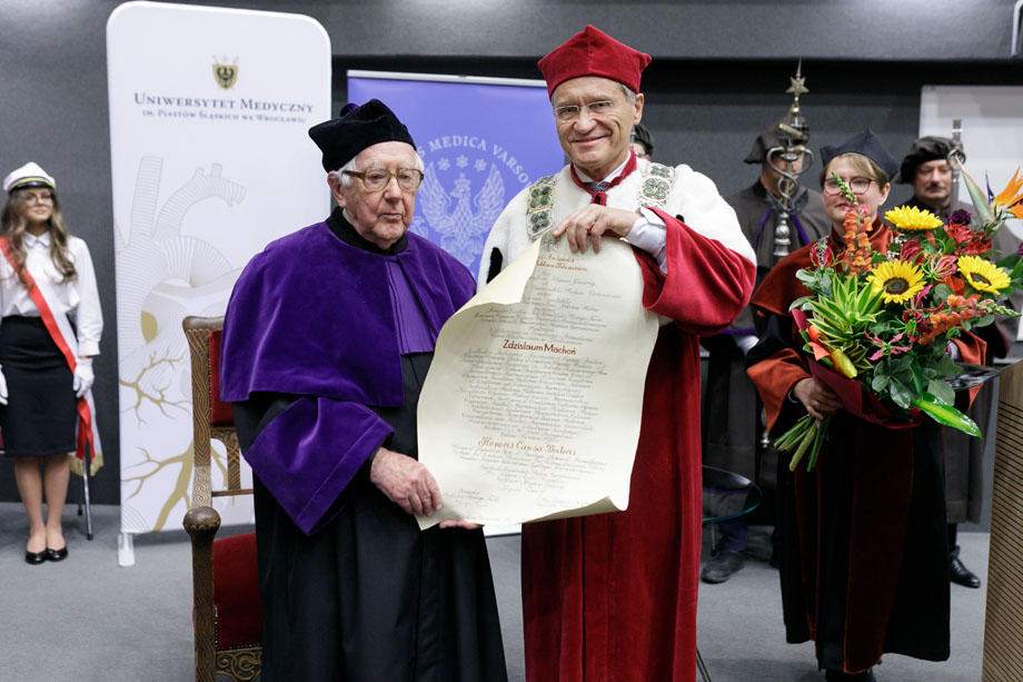 Ceremony of awarding the title of DHC of MUW to Prof. Zdzisław Machoń