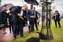 Ceremonial planting of oak trees named after former MUW Rectors