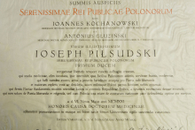 100. rocznica przyznania Naczelnikowi Państwa Józefowi Piłsudskiemu tytułu Doktora Honoris Causa Wydziału Lekarskiego UW  