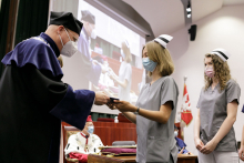 The capping ceremony of nursing graduates