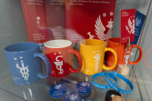 University merchandise in various colors.