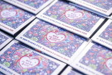 Several copies of promotional materials for the event “31st Run for New Life, Warsaw, 5 September 2026” are displayed side by side. The covers feature the event logo in a heart motif.