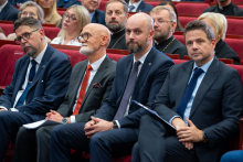 Invited guests sit in the front row of the auditorium during the inauguration of the academic year.