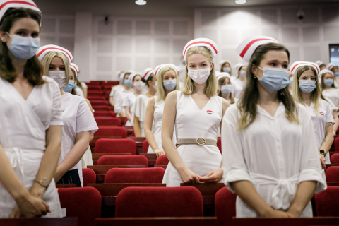 The capping ceremony of midwifery graduates 