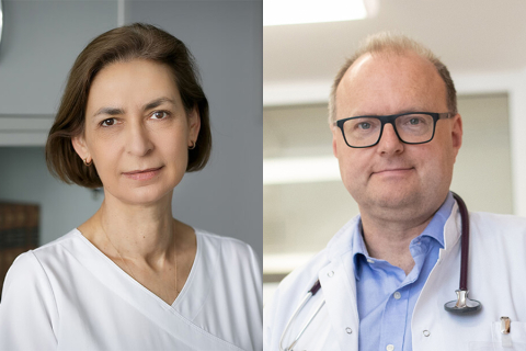 Dwa zdjęcia, na pierwszym prof. Anna Kostera-Pruszczyk, na drugim prof. Leszek Czupryniak